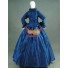 Satin Civil War Kleider Viktorianisches Abendkleid Blau