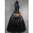Schwarz Satin Viktorianischer Stil Kleidung Gothic Kleid Halloween