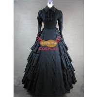 Viktorianische Kleidung Gothic Lolitakleid Schwarz