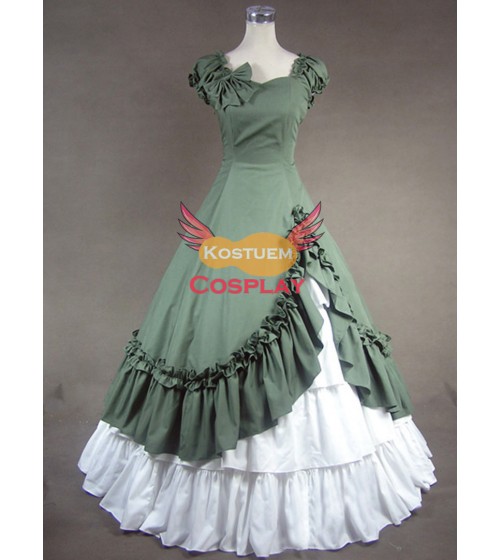 Oliv Südstaatenkleid Viktorianische Kleidung Karnevalskostüm
