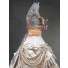 Satin Südstaatenkleider Lolita Ballkleid Gold/Weiß