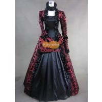 Dunkelrot Marie Antoinette Kleid Gotisches Ballkleid Halloweenkostüme