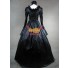 Schwarz Satin Viktorianischer Stil Kleidung Gothic Kleid Halloween