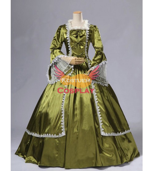 Viktorianische Kleidung Gotik Lolitakleid Oliv