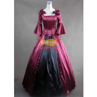 Viktorianische Kleidung Gothic Lolita Ballkleid Brautkleid Weinrot