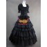 Schwarz Viktorianisches Ballkleid Gotik Lolita Brautkleid