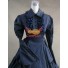 Dunkelblau Viktorianische Kleidung Gothic Kleid Halloweenkostüm