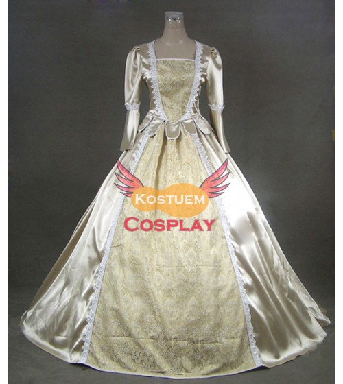 Karnevalskostüm Renaissance Ballkleid Gold Satin Gothic Lolita dress