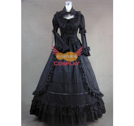 Renaissance Kleider Gothic Lolitakleider Schwarz