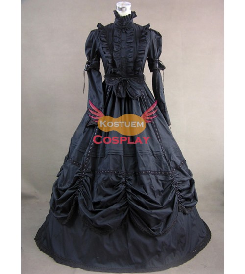Gotische Kleidung Schwarz Lolitakleider Viktorianisches Kleid
