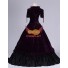 Viktorianisches Gotik-Kleid Retro Lolitakleid Purpurrot