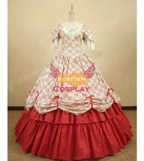 Rot Viktorianisch Civil War Ballkleid Lolitakleider