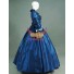 Satin Civil War Kleider Viktorianisches Abendkleid Blau